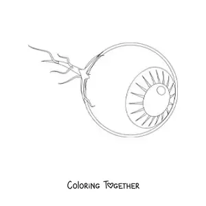 Coloring page of an eyeball
