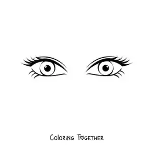 Coloring page of a pair of pretty eyes