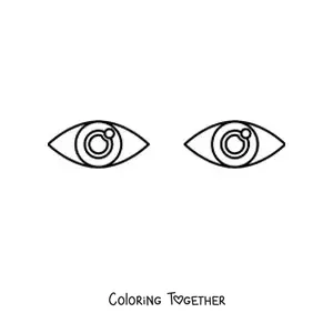 Coloring page of a pair of open eyes