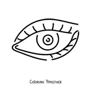 Coloring page of a large simple eye