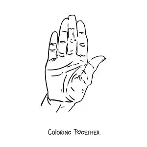 Coloring page of the palm of the hand
