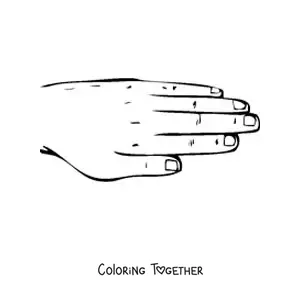 Coloring page of the left hand