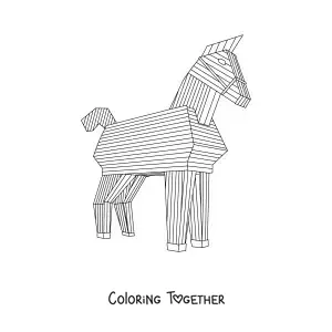 Coloring page of the Trojan horse