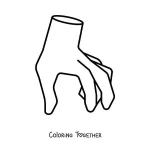 Coloring page of a hand