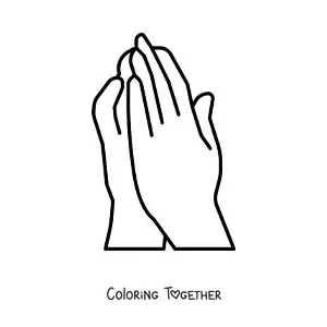 Coloring page of praying hands