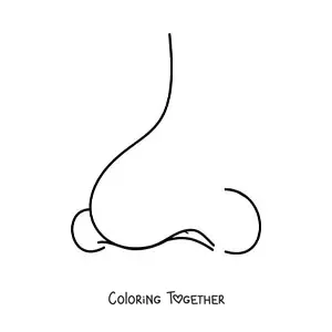 Coloring page of a nose