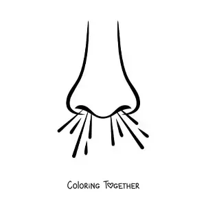 Coloring page of a nose breathing