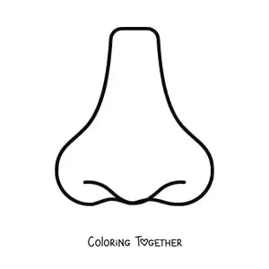 Coloring page of a simple nose