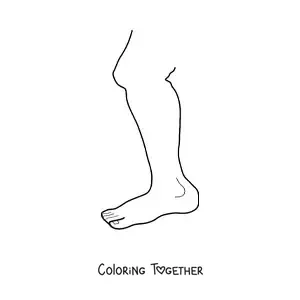 Coloring page of a leg