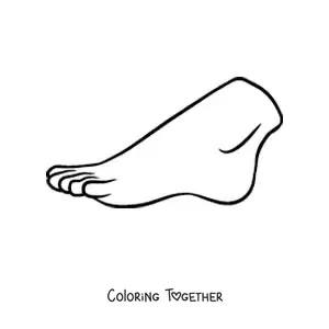 Coloring page of a human foot