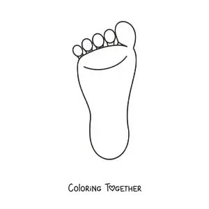 Coloring page of the sole of the foot