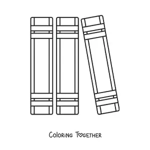 Coloring page of three books arranged in order