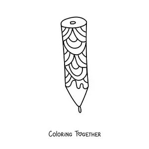 Coloring page of a cute pencil