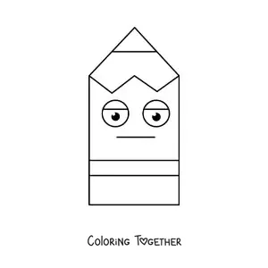 Coloring page of a big cartoon pencil