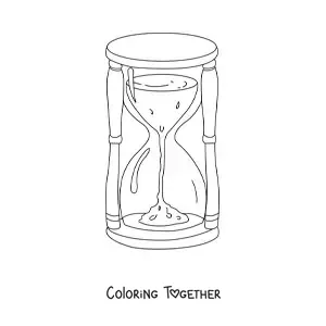Coloring page of an hourglass