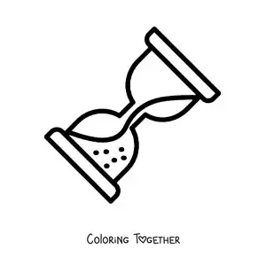 Coloring page of a simple hourglass