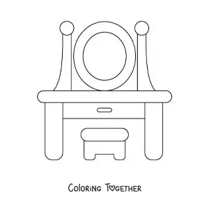 Coloring page of a dressing table