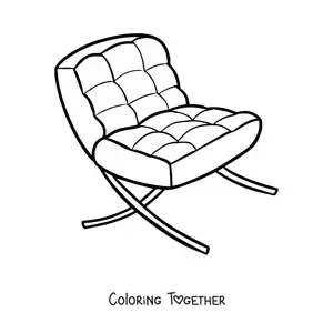 Coloring page of a modern chair