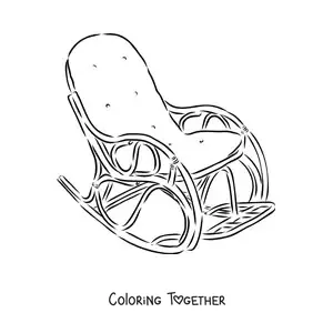 Coloring page of a rocking chair