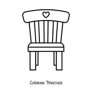 Coloring page of a kawaii chair
