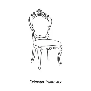 Coloring page of an antique chair