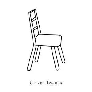Coloring page of a wooden chair