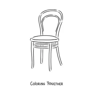 Coloring page of a metal chair