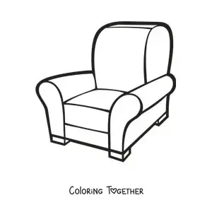 Coloring page of an armchair