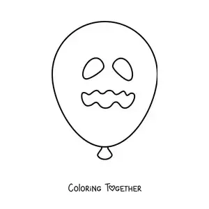 Coloring page of a Halloween balloon