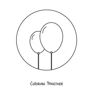 Coloring page of two balloons