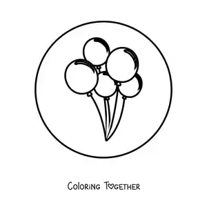 Coloring page of several balloons