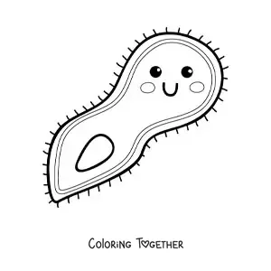 Coloring page of a kawaii protozoan