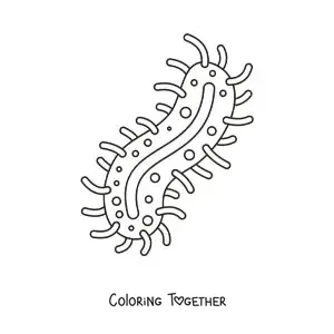 Coloring page of a bacterium