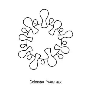 Coloring page of a virus