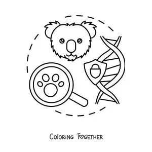 Coloring page of conservation genetics