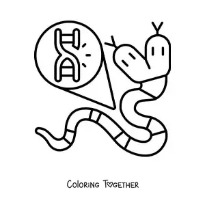Coloring page of a genetic mutation