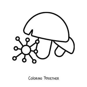 Coloring page of the fungi kingdom
