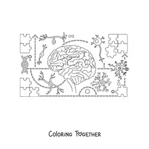 Coloring page of the human central nervous system