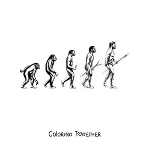 Coloring page of human evolution