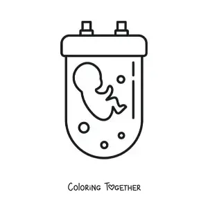 Coloring page of human cloning
