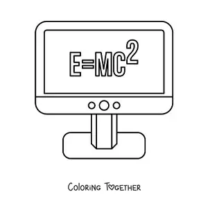 Coloring page of the equation for the theory of relativity