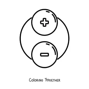 Coloring page of the electric dipole