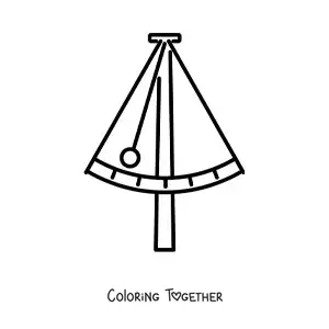 Coloring page of a pendulum