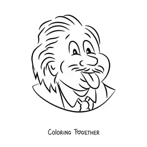 Coloring page of Albert Einstein