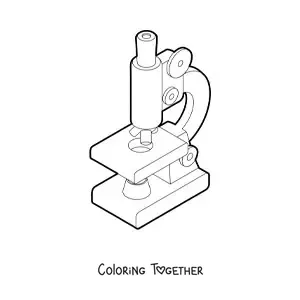 Coloring page of a microscope