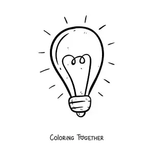 Coloring page of a light bulb