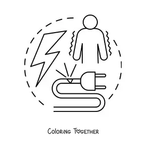 Coloring page of the elements of alternating electric current