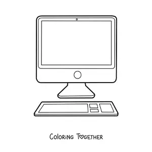 Coloring page of a modern computer