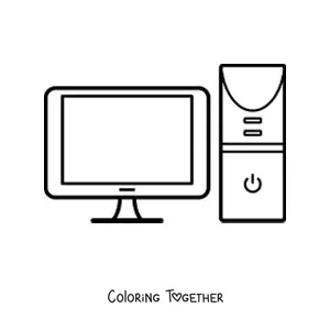 Coloring page of a modern CPU and a monitor