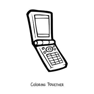 Coloring page of an old cell phone